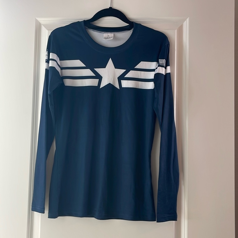 M captian America polyester long sleeve top
